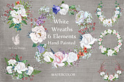 Watercolor roses wreaths clipart