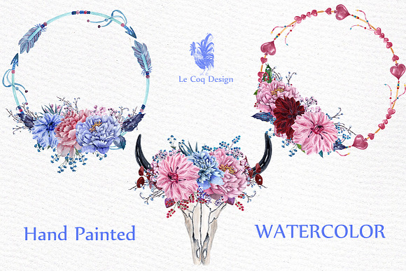 Watercolor tribal clipart in Illustrations - product preview 1