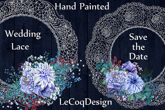 White lace floral frames clipart in Illustrations - product preview 1