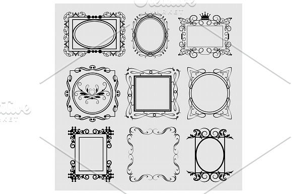 Picture frames. Black and white in Objects - product preview 2