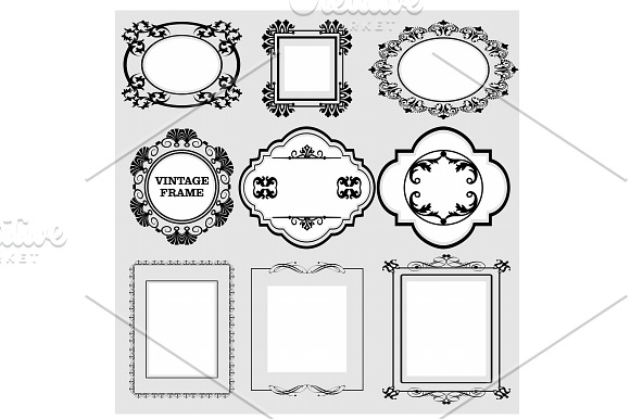 Picture frames. Black and white in Objects - product preview 6