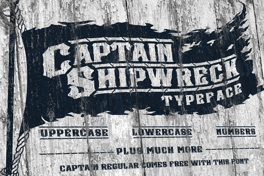 Captain Shipwreck Font in Military Fonts - product preview 8