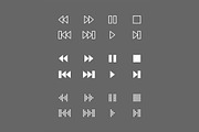 Video and audio interface icons