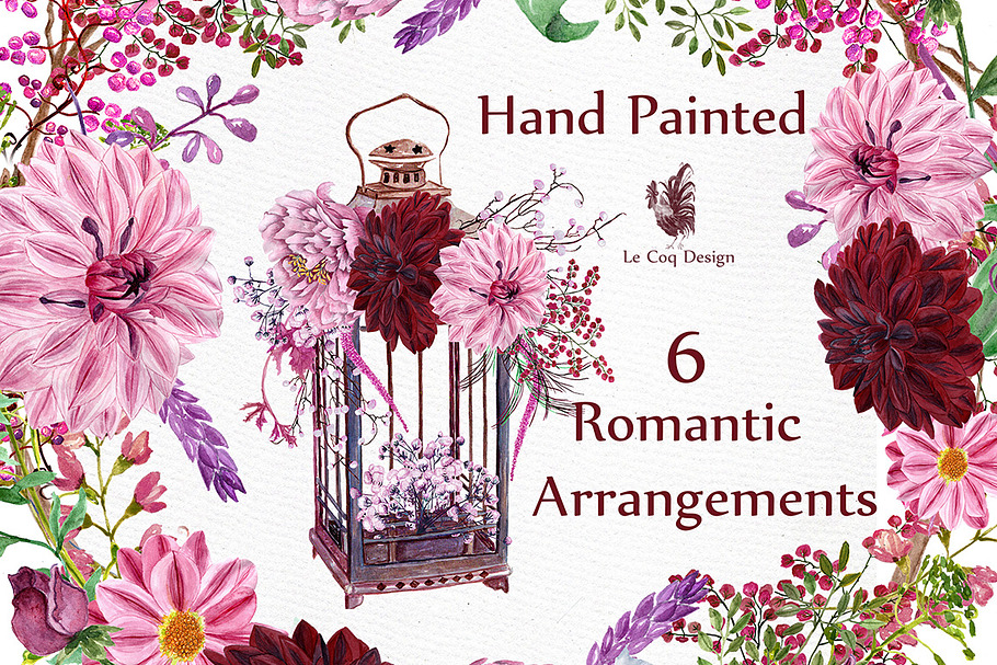Watercolor wedding clipart in Illustrations - product preview 8