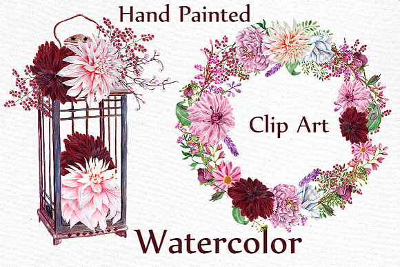 Watercolor wedding clipart in Illustrations - product preview 1