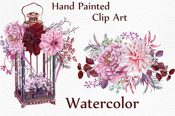 Watercolor wedding clipart in Illustrations - product preview 2