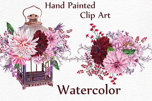 Watercolor wedding clipart in Illustrations - product preview 3