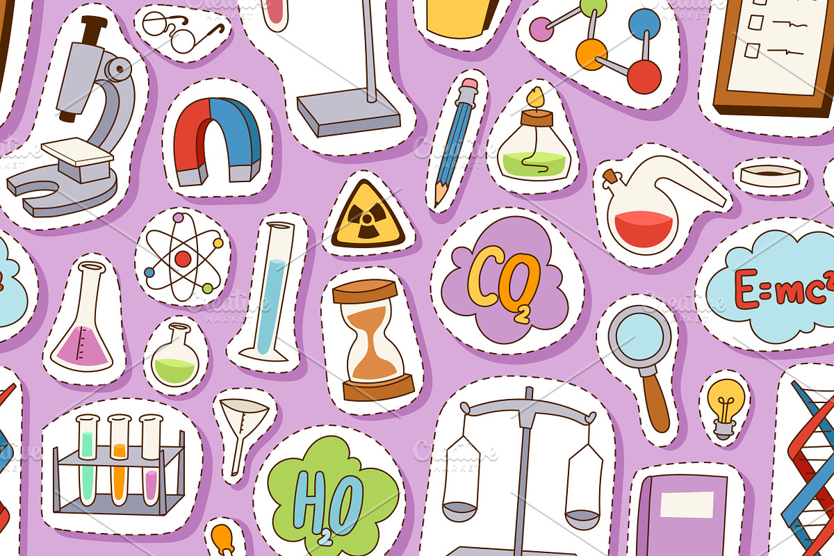 Laboratory icons seamless pattern in Illustrations - product preview 8