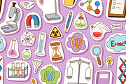 Laboratory icons seamless pattern