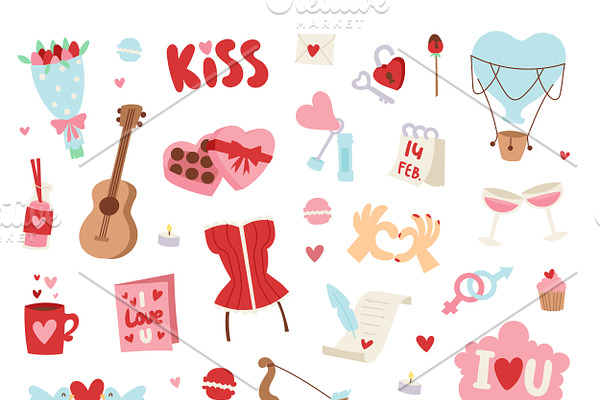 Valentine Day icons vector