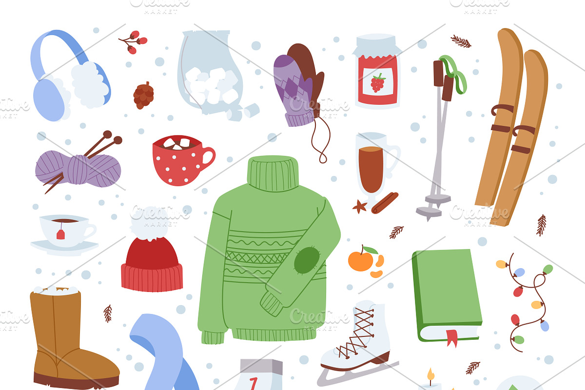 Winter icons vector in Illustrations - product preview 8