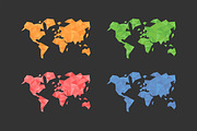 Polygonal triangle world maps