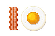 Fried Egg and Slices of Bacon