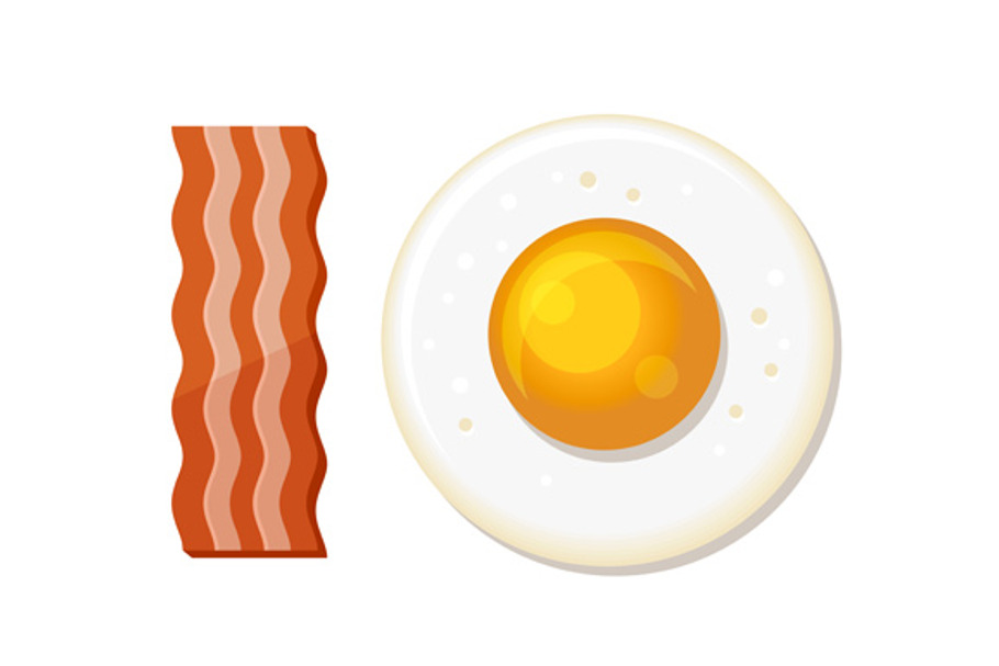 Fried Egg and Slices of Bacon in Objects - product preview 8