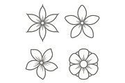 Jasmine Flower Icons Set