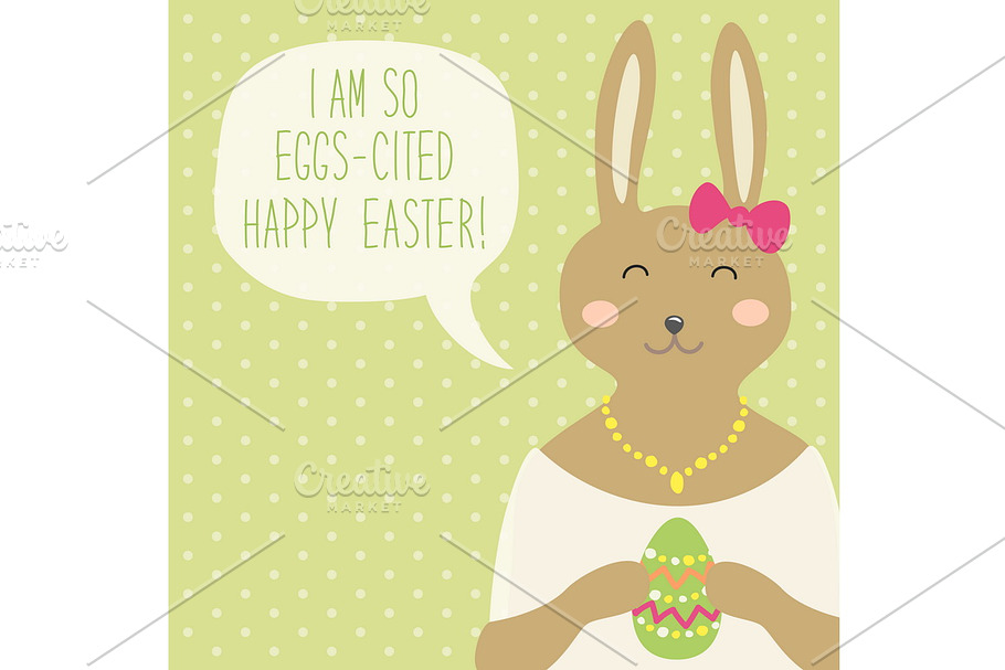 Cute hand drawn Easter card in Illustrations - product preview 8