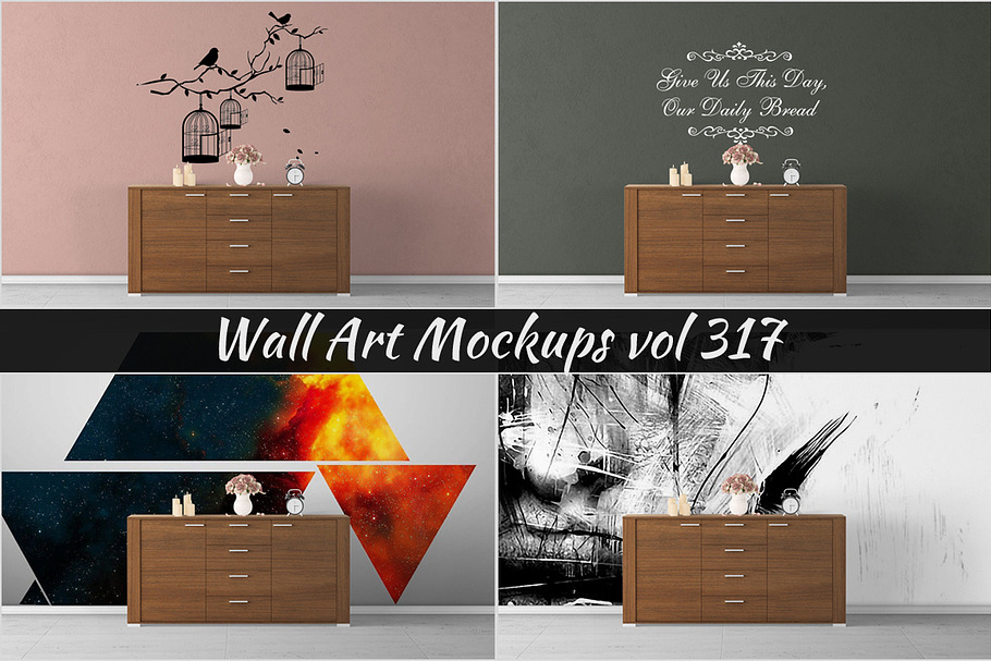 Wall Mockup - Sticker Mockup Vol 317 in Print Mockups - product preview 8
