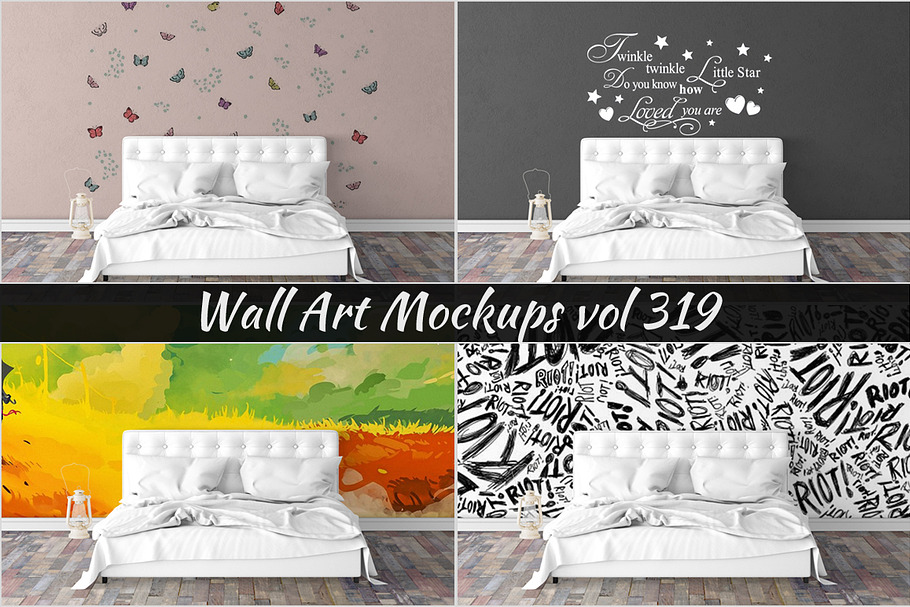 Wall Mockup - Sticker Mockup Vol 319 in Print Mockups - product preview 8