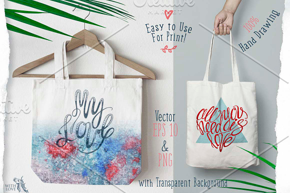 True Love Hand Lettering Set in Illustrations - product preview 2