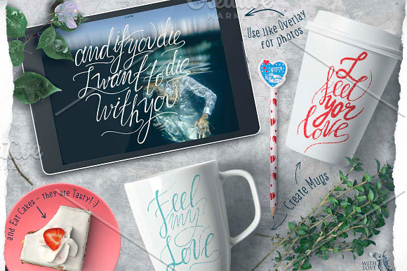 True Love Hand Lettering Set in Illustrations - product preview 3