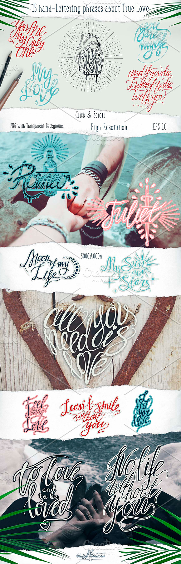True Love Hand Lettering Set in Illustrations - product preview 7