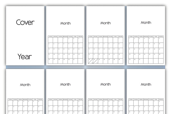 Fully Editable Calendar Months