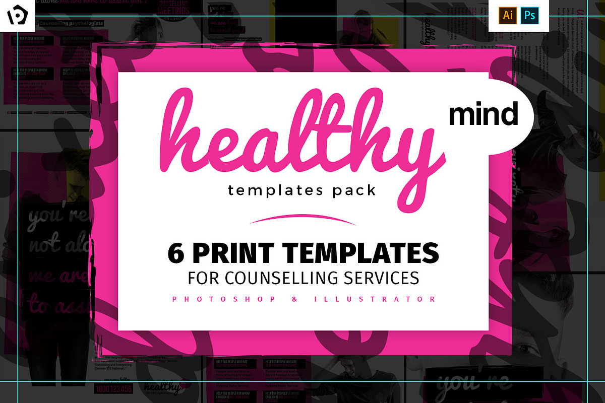 Healthy Mind Brochure Template Pack in Brochure Templates - product preview 8