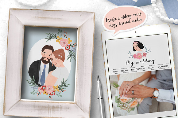 Wedding & Valentine Portrait Creator in Illustrations - product preview 5