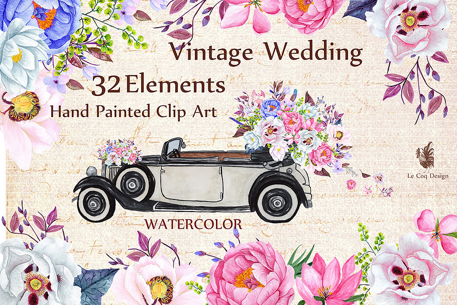  SALE ROMANTIC WEDDING CLIPART in Illustrations - product preview 8