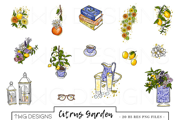 Fashion Girl Lemons Clip Art in Illustrations - product preview 1