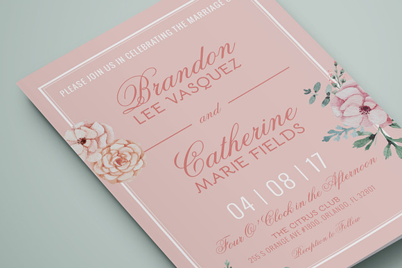 Vintage Floral Wedding Suite in Wedding Templates - product preview 1