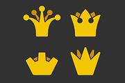 Gold Crown Icons Set