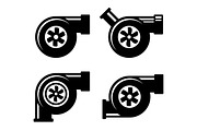 Turbocharger Icons Set