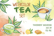 Watercolor Tea Set
