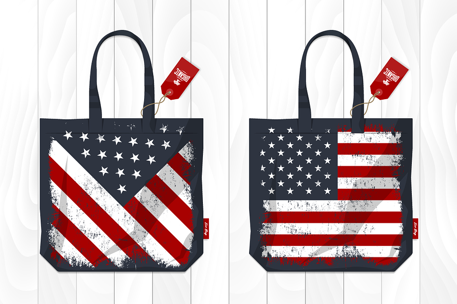Vector eco bag US style in Illustrations - product preview 8