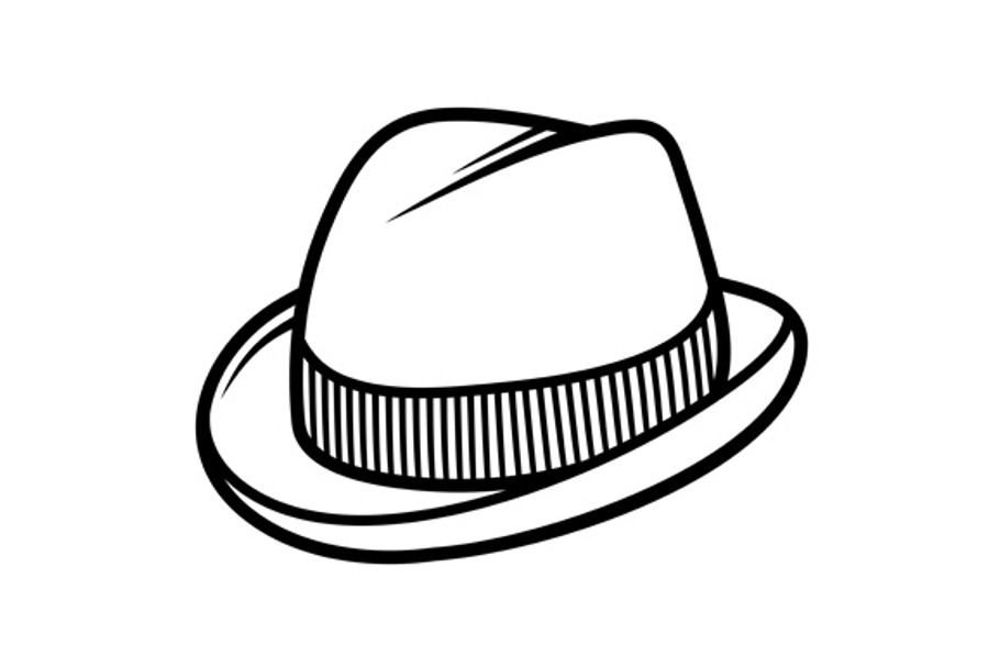 Mans Trilby Hat Icon in Icons - product preview 8