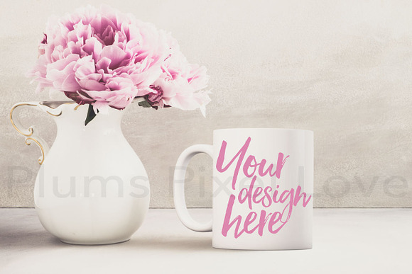 2 Pretty floral styled mug mockups in Product Mockups - product preview 1