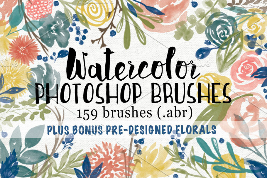 Watercolor Floral Garden PS Brushes in Photoshop Brushes - product preview 8