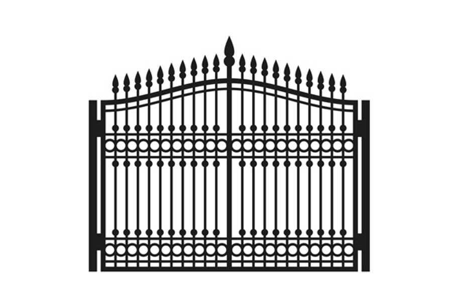 Fence Wrought Iron Gate in Objects - product preview 8