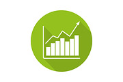 Market growth chart icon. Vector