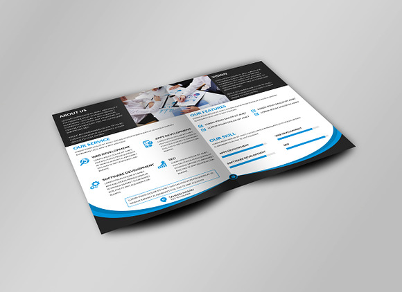5 Clean Business Bi Fold Brochure in Brochure Templates - product preview 2