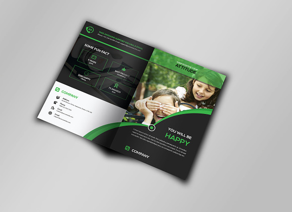 5 Clean Business Bi Fold Brochure in Brochure Templates - product preview 3
