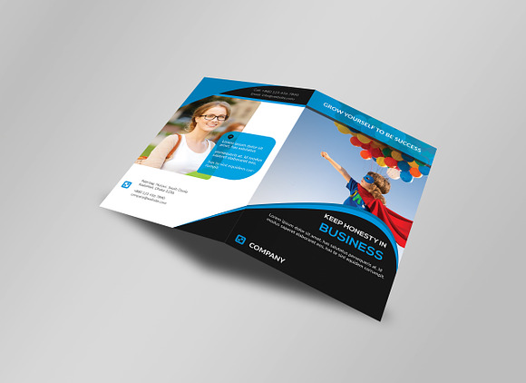 5 Clean Business Bi Fold Brochure in Brochure Templates - product preview 5