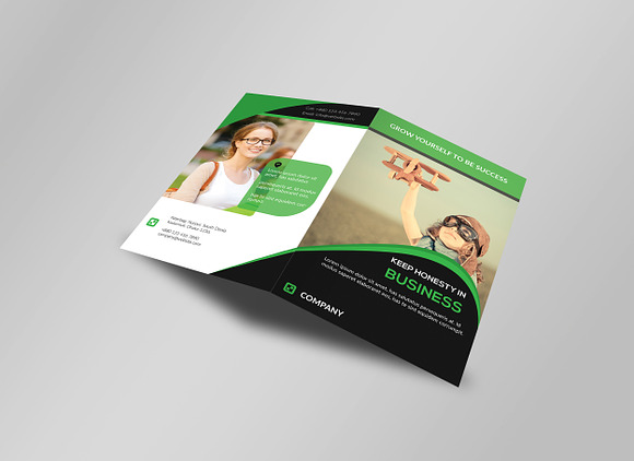 5 Clean Business Bi Fold Brochure in Brochure Templates - product preview 7