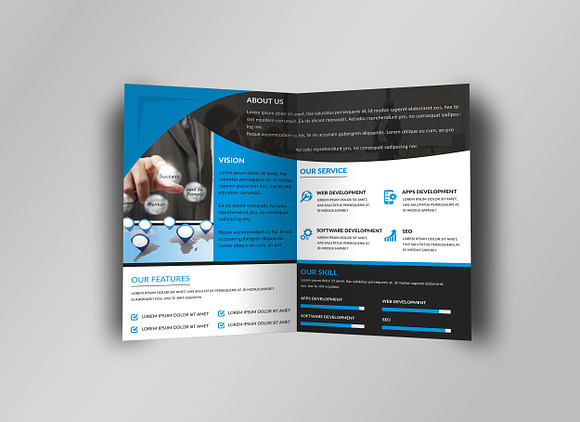 5 Clean Business Bi Fold Brochure in Brochure Templates - product preview 10