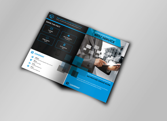 5 Clean Business Bi Fold Brochure in Brochure Templates - product preview 11