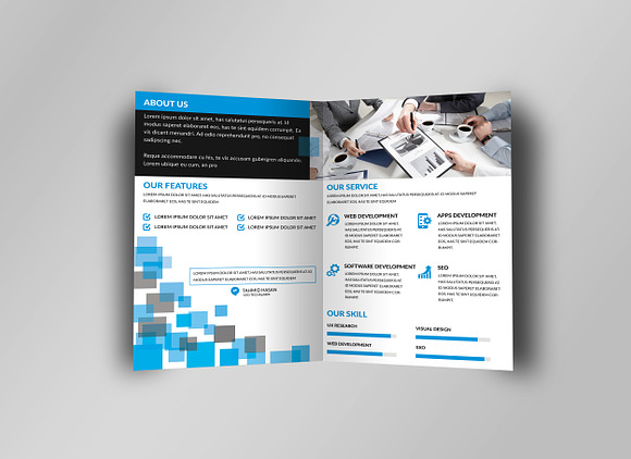 5 Clean Business Bi Fold Brochure in Brochure Templates - product preview 12