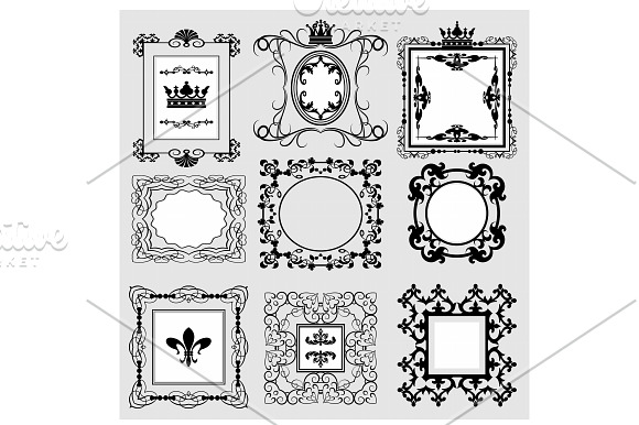Picture frames. Black and white in Objects - product preview 9