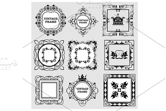 Picture frames. Black and white in Objects - product preview 10