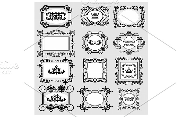 Picture frames. Black and white in Objects - product preview 11